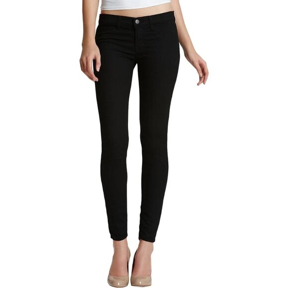 J Brand Women's 915 Black Denim Low Rise Super Skinny Jeggings Size 30 NEW 31x26 - Picture 1 of 3